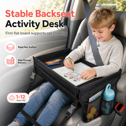 ⏳Time-Limited Special⏰Kids Car Seat Travel Tray – Drawing Board & Storage Organizer 🎨