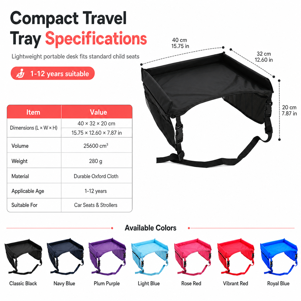 ⏳Time-Limited Special⏰Kids Car Seat Travel Tray – Drawing Board & Storage Organizer 🎨