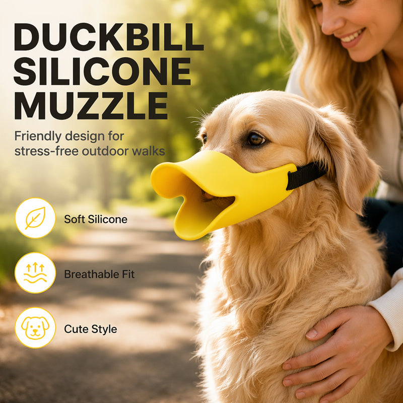 📢📢50% OFF !! ⏰Cute Duck Bill Silicone Dog Muzzle