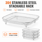 3-Layer 304 Stainless Steel Air Fryer Rack, Stackable Grill Basket and Toast Rack for Chicken Wings and Toast, Cooking Rack for Indoor Kitchen Grill Accessories, Grilling Accessories