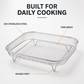3-Layer 304 Stainless Steel Air Fryer Rack, Stackable Grill Basket and Toast Rack for Chicken Wings and Toast, Cooking Rack for Indoor Kitchen Grill Accessories, Grilling Accessories