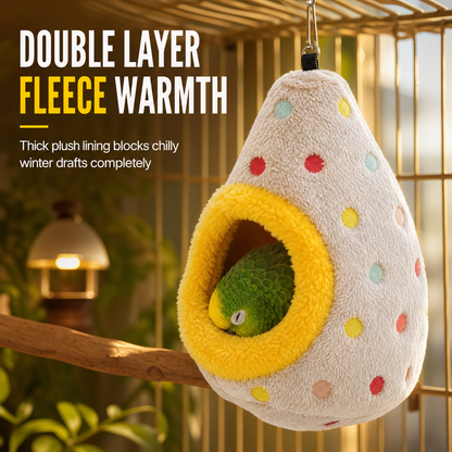 🎁2026 New Arrivals 50% OFF💥Hanging Cotton Bird Nest Hammock – Double-Layer Fleece Warmth, Enclosed Oval Nesting Cave & Durable Metal Hook – Cozy Winter Hideout for Small Birds 🥚