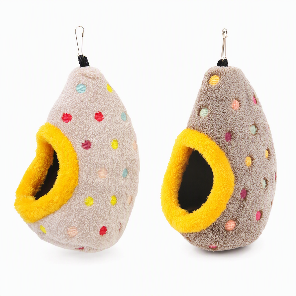 🎁2026 New Arrivals 50% OFF💥Hanging Cotton Bird Nest Hammock – Double-Layer Fleece Warmth, Enclosed Oval Nesting Cave & Durable Metal Hook – Cozy Winter Hideout for Small Birds 🥚