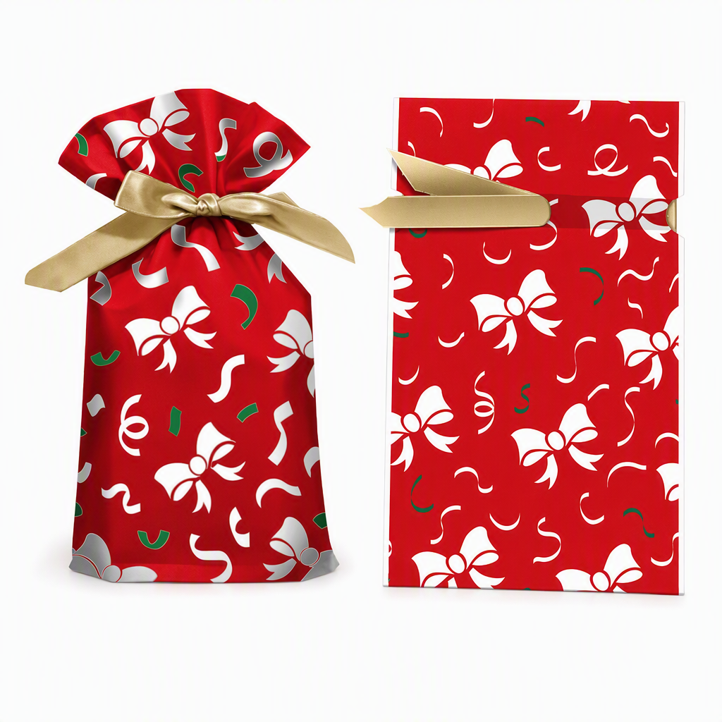 ⏳Limited-time 50% off⏰Christmas Drawstring Gift Bags with Ribbon (50 Pcs)🎄🎁