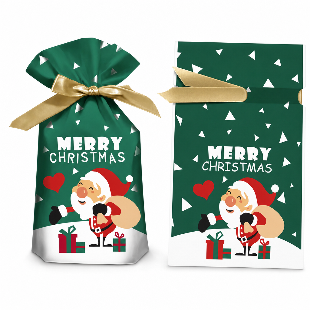 ⏳Limited-time 50% off⏰Christmas Drawstring Gift Bags with Ribbon (50 Pcs)🎄🎁