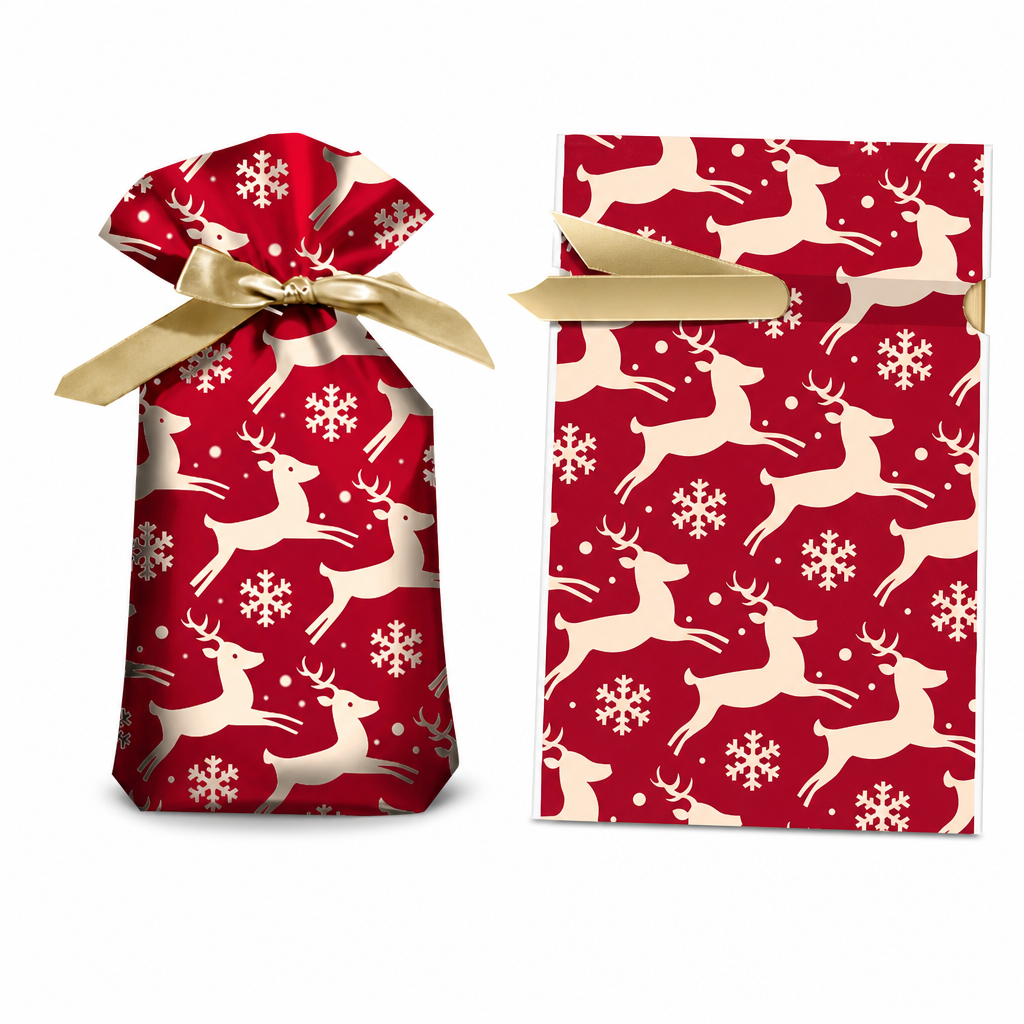 ⏳Limited-time 50% off⏰Christmas Drawstring Gift Bags with Ribbon (50 Pcs)🎄🎁