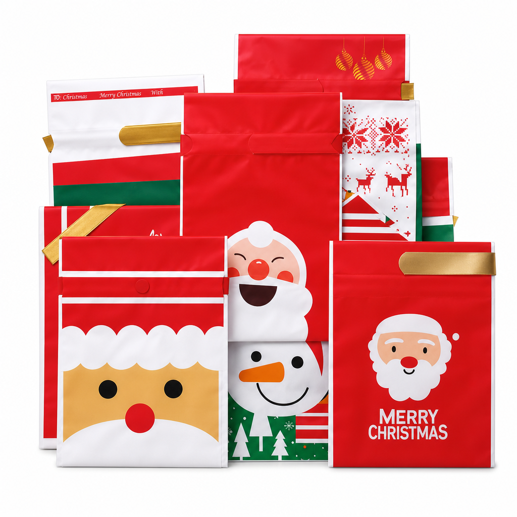 ⏳Limited-time 50% off⏰Christmas Drawstring Gift Bags with Ribbon (50 Pcs)🎄🎁