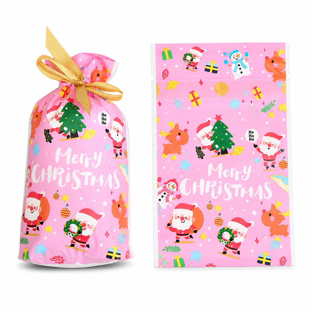 ⏳Limited-time 50% off⏰Christmas Drawstring Gift Bags with Ribbon (50 Pcs)🎄🎁