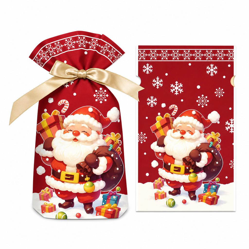 ⏳Limited-time 50% off⏰Christmas Drawstring Gift Bags with Ribbon (50 Pcs)🎄🎁