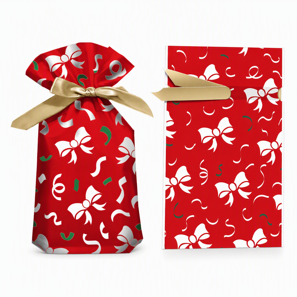 ⏳Limited-time 50% off⏰Christmas Drawstring Gift Bags with Ribbon (50 Pcs)🎄🎁