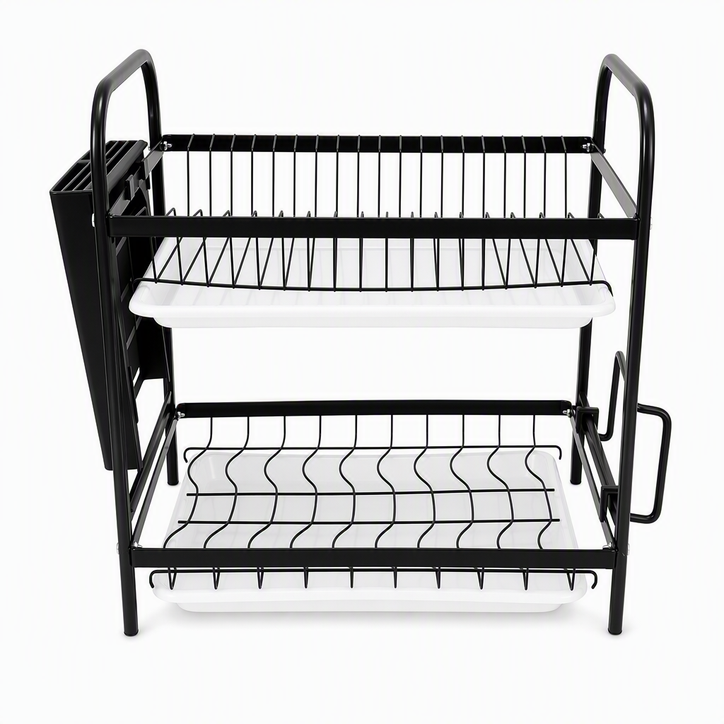Kitchen Countertop Dish Drying Rack and Bowl Plate Storage Organizer Shelf for Small Spaces