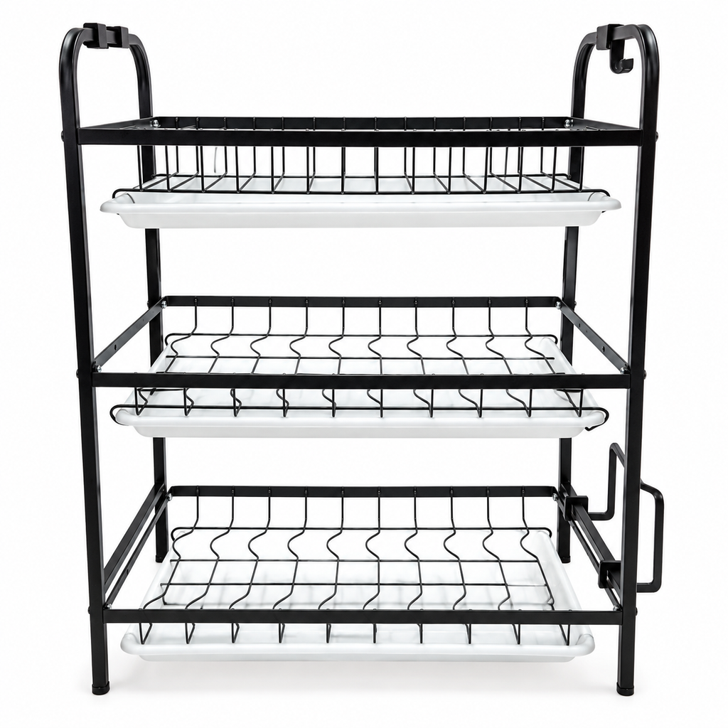 Kitchen Countertop Dish Drying Rack and Bowl Plate Storage Organizer Shelf for Small Spaces