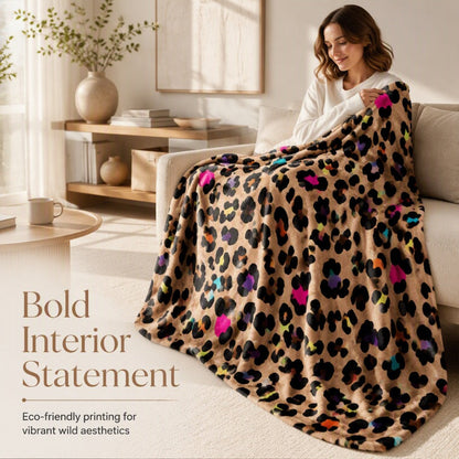 🛋️ Ultra-Soft Leopard Print Throw Blanket – Cozy & Stylish Home Comfort ✨