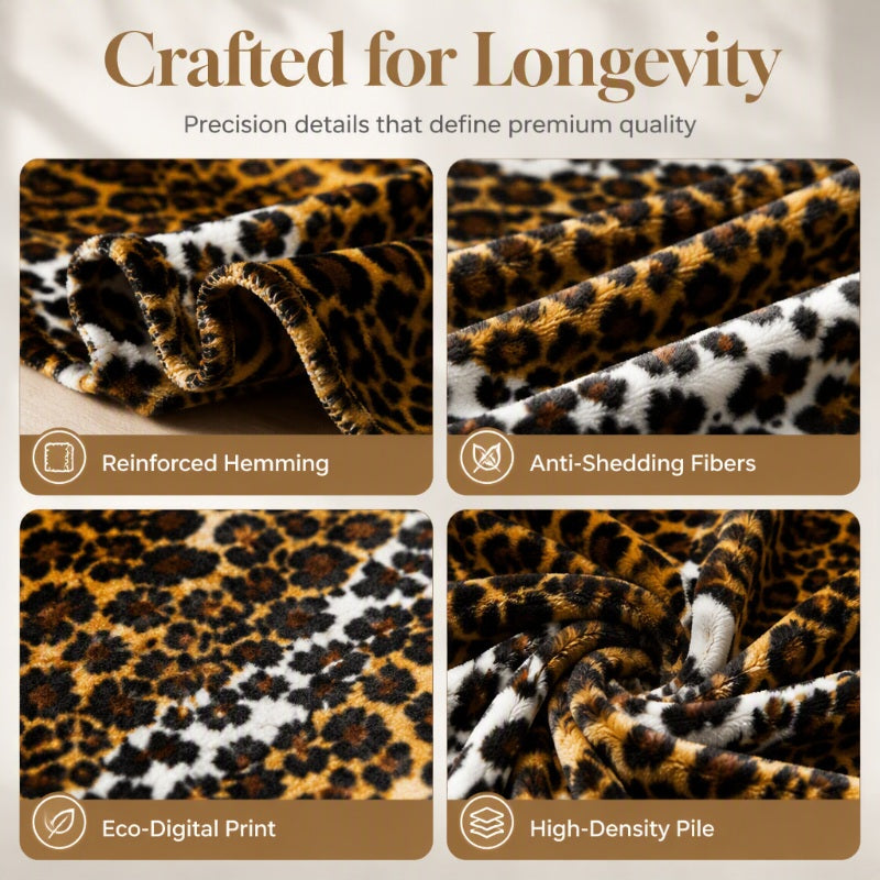 🛋️ Ultra-Soft Leopard Print Throw Blanket – Cozy & Stylish Home Comfort ✨