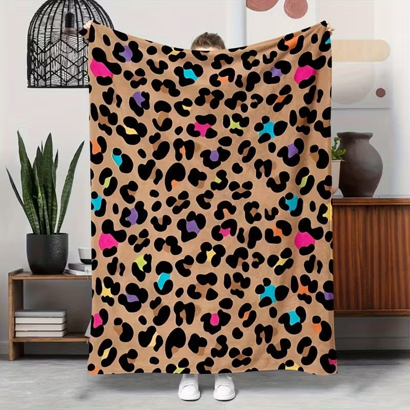 🛋️ Ultra-Soft Leopard Print Throw Blanket – Cozy & Stylish Home Comfort ✨