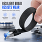 Cat8 Flat Ethernet Cable 40Gbps Shielded Black Braided Network Cord with Oxygen-Free Copper and Blue Connectors