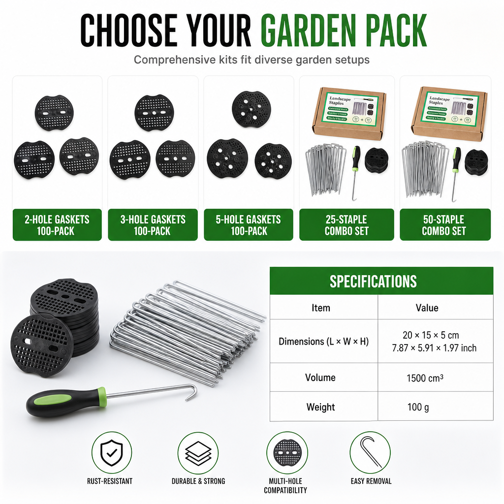 Galvanized Landscape Staples with Gasket