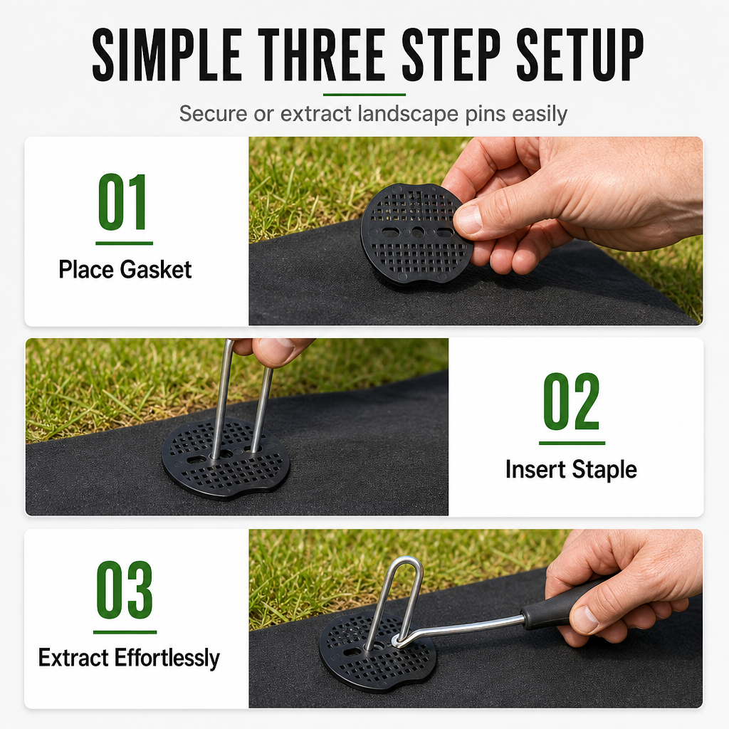 Galvanized Landscape Staples with Gasket