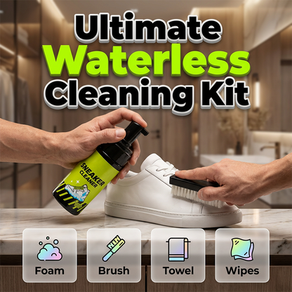 ⏳🔥LIMITED-TIME 50% OFF! ⏰4-Piece Sneaker Cleaning Kit – Foam Cleaner, Brush, Towel & Wipe