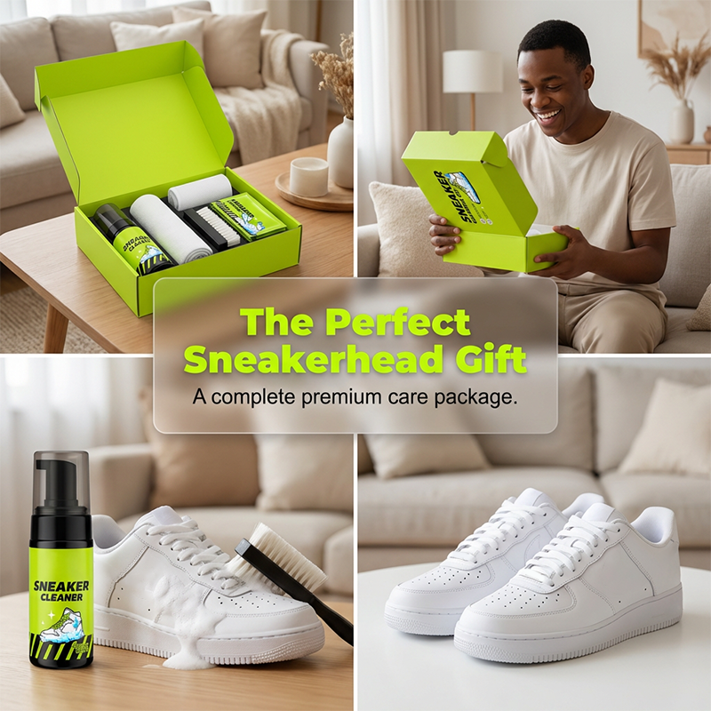 ⏳🔥LIMITED-TIME 50% OFF! ⏰4-Piece Sneaker Cleaning Kit – Foam Cleaner, Brush, Towel & Wipe