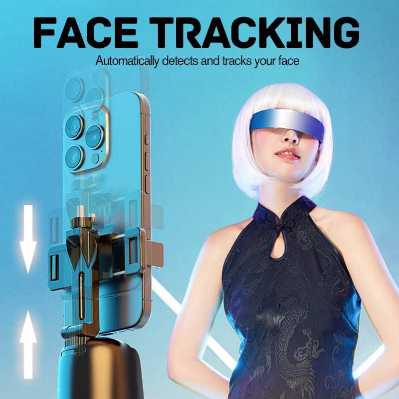 📱50% OFF NOW! Auto Face Tracking Phone Holder, Gesture Control 3-Axis Gimbal Stabilizer, Smart Auto Rotating Phone Stand for Live Streaming, Vlog Shooting & Video Recording