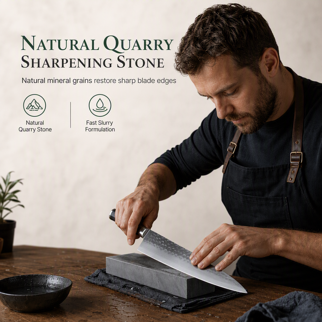 Natural Green Slurry Whetstone 3000 Grit Single Sided Kitchen Knife Sharpening Stone