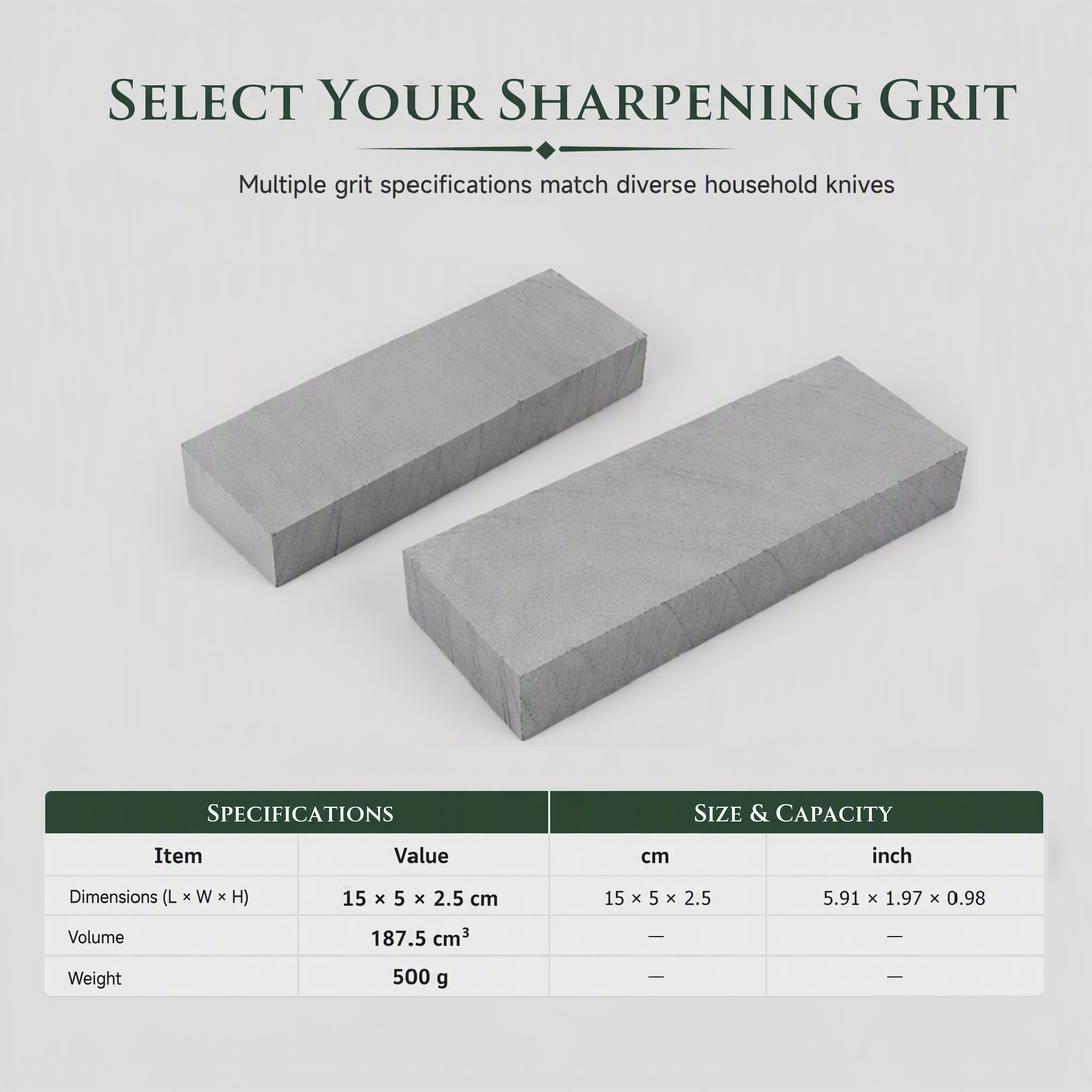 Natural Green Slurry Whetstone 3000 Grit Single Sided Kitchen Knife Sharpening Stone