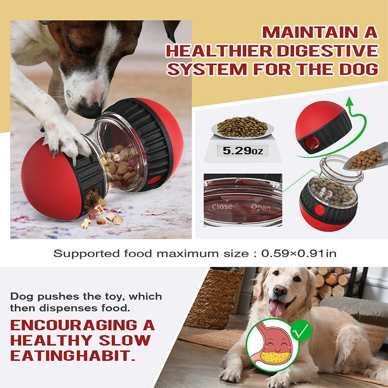 🐕 Interactive Dog Treat Dispenser Toy: Adjustable Food Release, Puzzle Fun, Durable, Slow Feeder