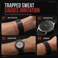 Men's Square Quartz Watch with Silicone Strap Hollow Dial and Calendar Business Casual Wristwatch