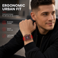 Men's Square Quartz Watch with Silicone Strap Hollow Dial and Calendar Business Casual Wristwatch