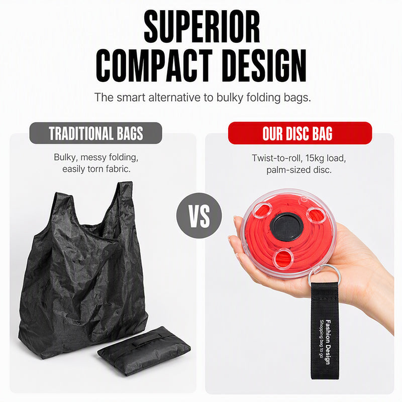 🛍️ Save 50%! ♻️ Roll-Up Shopping Bag – Twist storage, 15kg load & palm-sized ✨