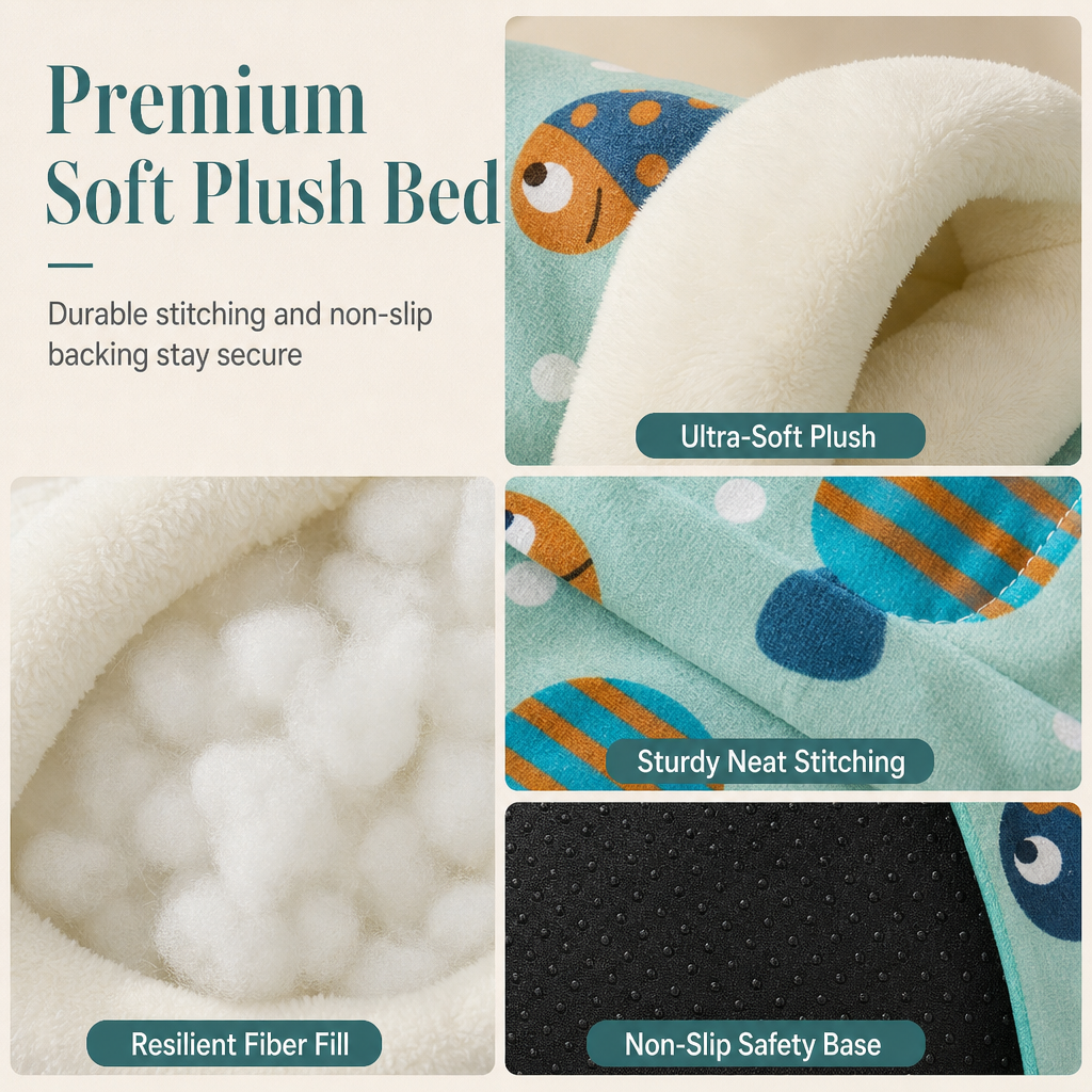Semi Enclosed Warm Sleeping Bag Bed Soft Deep Sleep Pet Cave Nest and Quilt for Cats and Small Dogs
