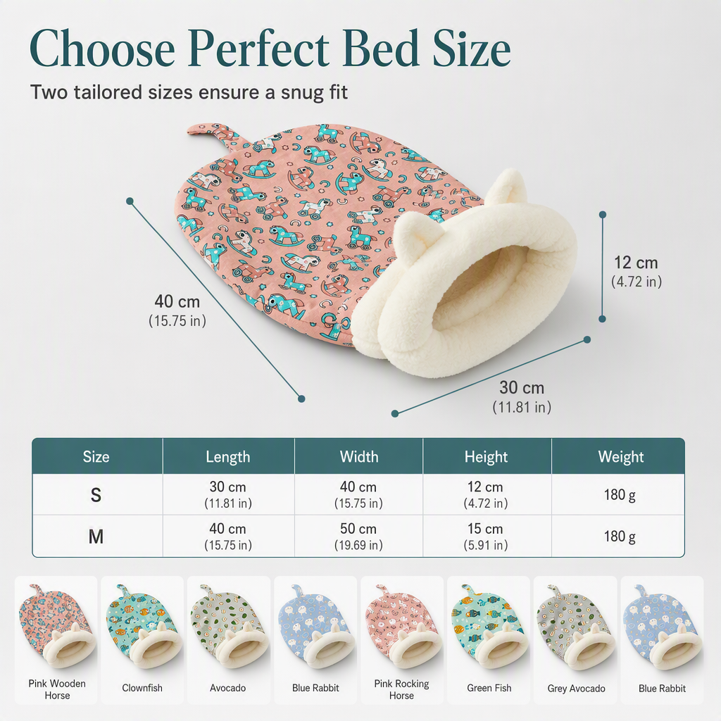 Semi Enclosed Warm Sleeping Bag Bed Soft Deep Sleep Pet Cave Nest and Quilt for Cats and Small Dogs