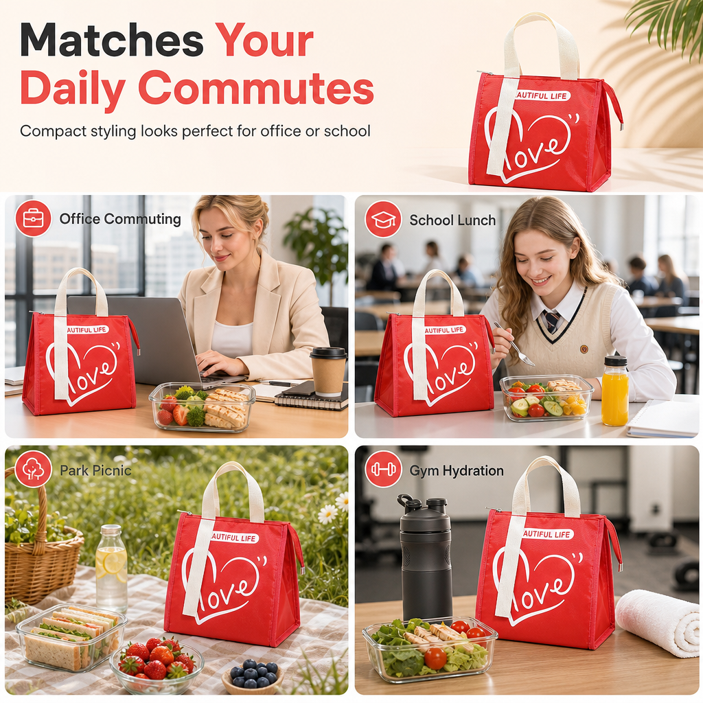 🥗 Keep Meals Fresh All Day! Insulated Thickened Lunch Bag