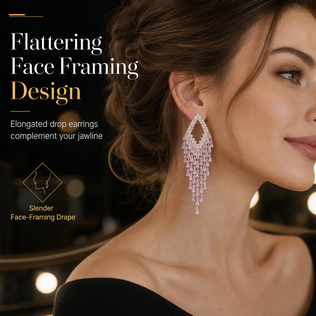 ⏳Limited-time 50% off⏰Rhombus Cubic Zirconia Tassel Drop Earrings🦚