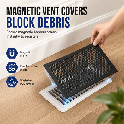 Magnetic Floor Vent Cover PVC Mesh Screen for Home Wall and Ceiling Vents Dustproof Shield