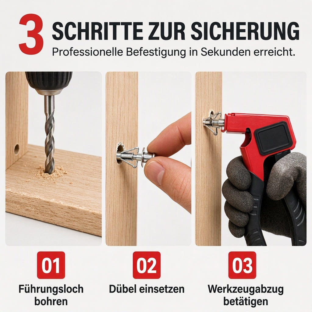 🔧 LIMITED-TIME 50% OFF 🏠 Rivet Nut Gun for M3-M8 Hollow Wall Anchors — Forged Carbon Steel