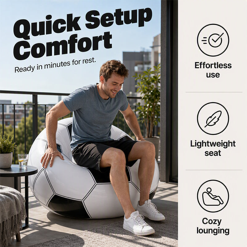 Inflatable PVC Soccer-Shaped Sofa