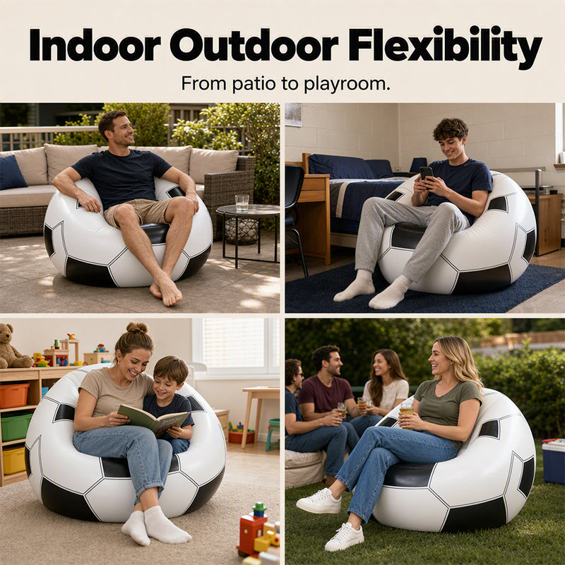 Inflatable PVC Soccer-Shaped Sofa