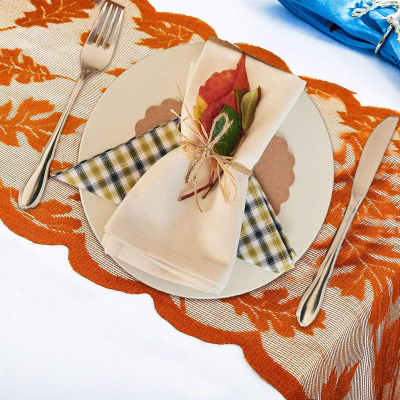 🍁 Save 50%! 🍽️ Maple Leaf Lace Table Set – Runner & placemats, autumn charm ✨