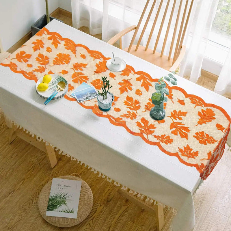 🍁 Save 50%! 🍽️ Maple Leaf Lace Table Set – Runner & placemats, autumn charm ✨