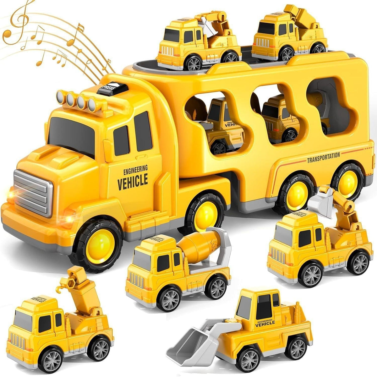 Police Truck Toys Toddlers 7 in 1 Truck Friction Power Toy Car Christmas Birthday Gifts for Boys & Girls 3-5 Years Old