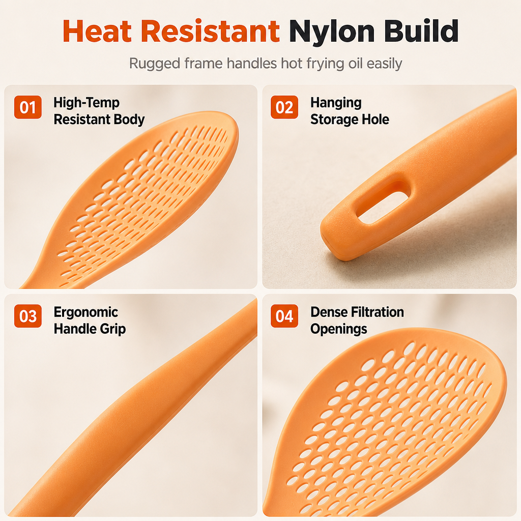 Large Nylon Kitchen Colander Strainer Spoon