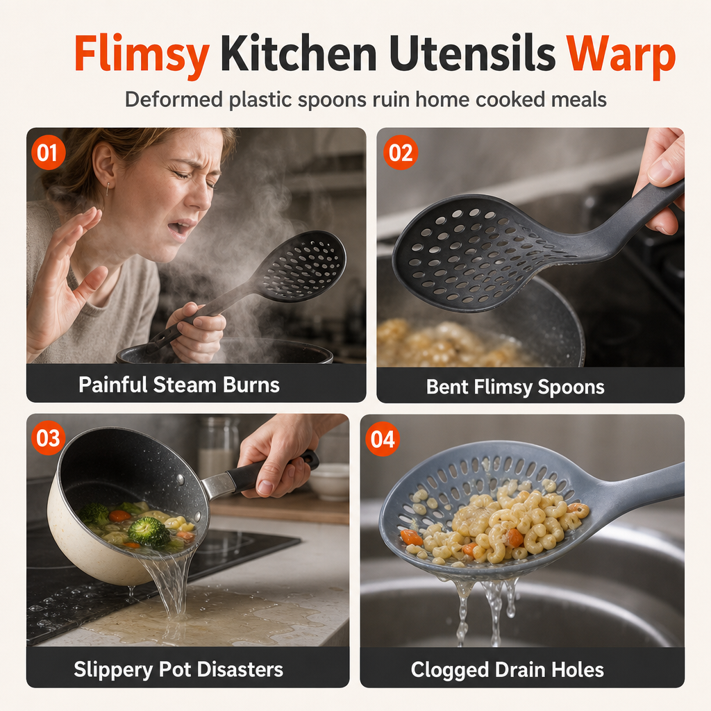 Large Nylon Kitchen Colander Strainer Spoon