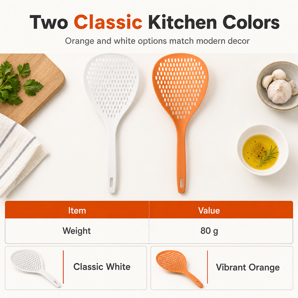 Large Nylon Kitchen Colander Strainer Spoon