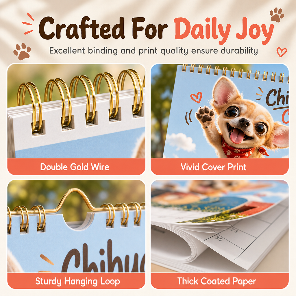 🎄🎁Christmas Sale - 50% Off 🐕Chihuahua 12 Month Wall Calendar