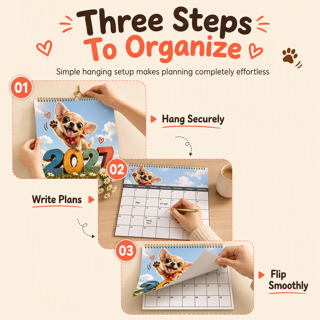 🎄🎁Christmas Sale - 50% Off 🐕Chihuahua 12 Month Wall Calendar