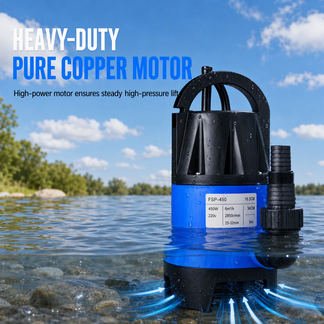 ⏳🔥LIMITED-TIME 50% OFF! ⏰450W Electric Submersible Clean Water Pump for Garden Irrigation and Drainage