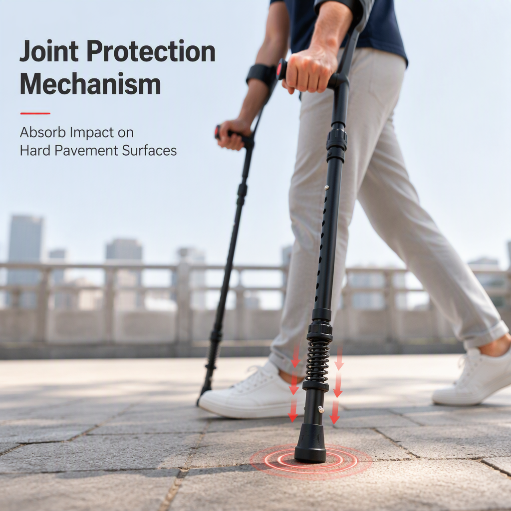 Folding Forearm Crutches Non Slip Elbow Crutches for Fracture Rehabilitation and Mobility Aid