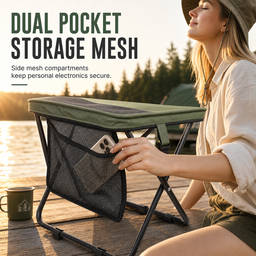 Portable Folding Stool Backpack Lightweight Outdoor Camping Chair and Multipurpose Crossbody Handbag